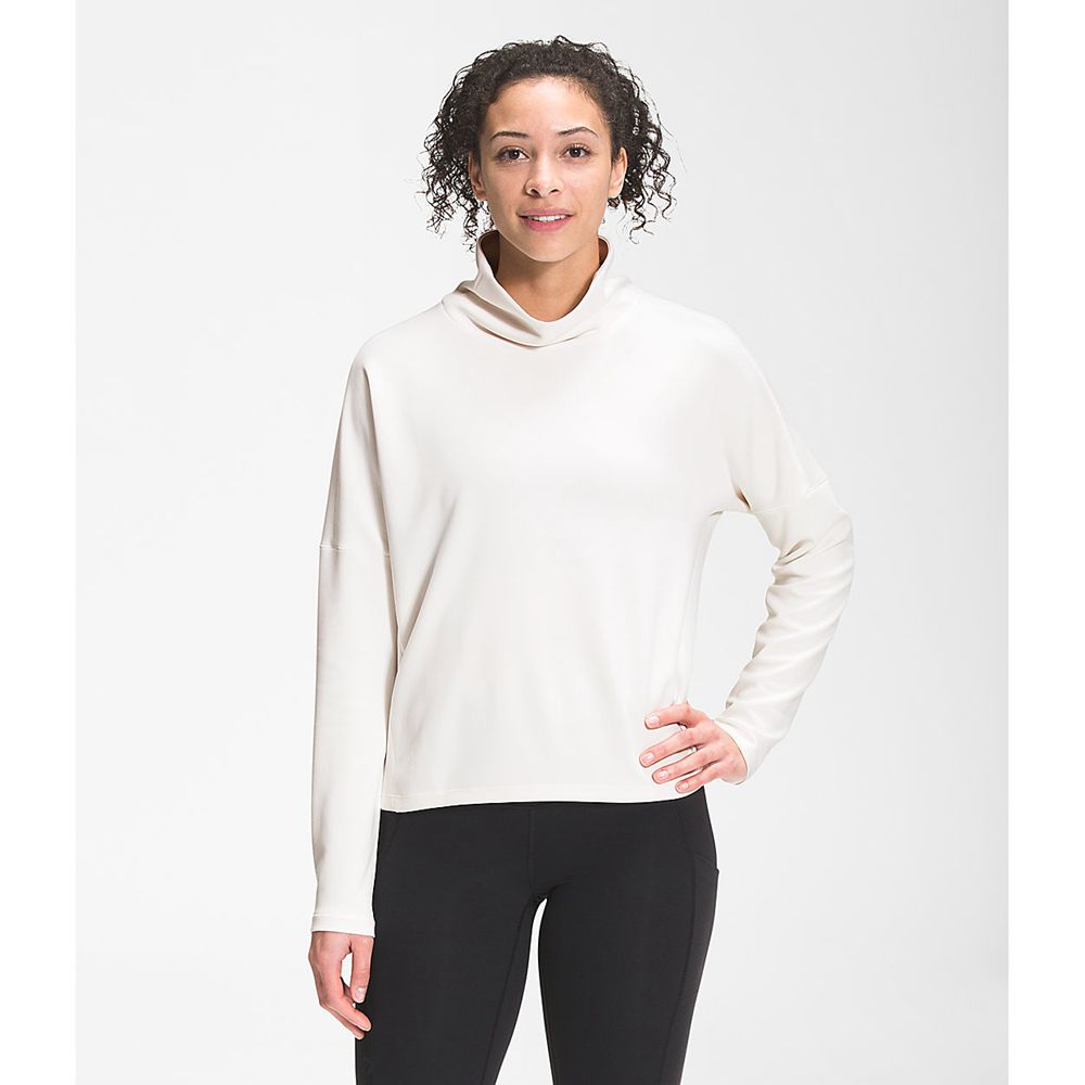 The North Face Long Sleeve Womens Australia - The North Face Ea Basin Funnel Neck White (HLR-231504)